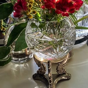 Crystal Rose bowl on stand